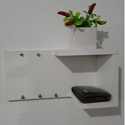 Porta Chave de Parede Organizador Multiuso 100%mdf Branco - 6