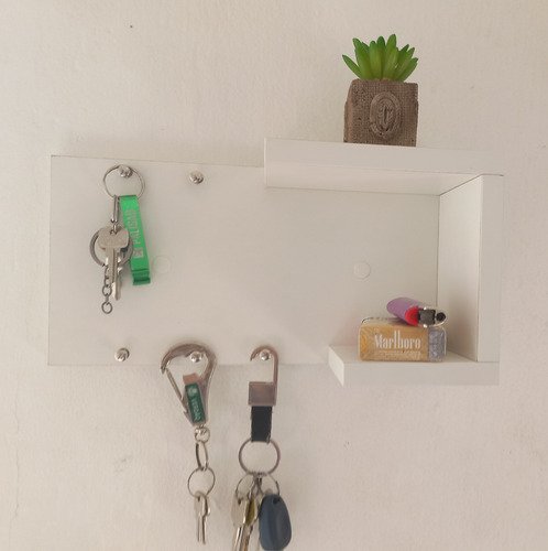 Porta Chave de Parede Organizador Multiuso 100%mdf Branco - 2