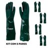 Kit 5 Luvas de PVC Palma Áspera 46CM Verde T9 LV-PVC46-9 IMBAT - 2