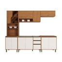 Ver imagem 2 de Cozinha Completa Venaly 12 Portas 2 Gavetas com Vidro CEC176 Cinamomo/Off White - Henn