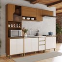 Ver imagem 1 de Cozinha Completa Venaly 12 Portas 2 Gavetas com Vidro CEC176 Cinamomo/Off White - Henn