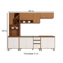 Ver imagem 4 de Cozinha Completa Venaly 12 Portas 2 Gavetas com Vidro CEC176 Cinamomo/Off White - Henn