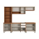 Ver imagem 3 de Cozinha Completa Venaly 12 Portas 2 Gavetas com Vidro CEC176 Cinamomo/Off White - Henn