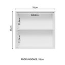 Ver imagem 4 de Armário Aéreo 70 cm 2 Portas Branco/Branco Veludo Lux Madesa