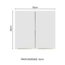 Ver imagem 3 de Armário Aéreo 70 cm 2 Portas Branco/Branco Veludo Lux Madesa