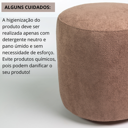 Kit 02 Puff Perse Decorativo Tecido Boucle Banqueta Puffe Redondo - 5