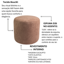 Ver imagem 4 de Kit 02 Puff Perse 40cm Decorativo Tecido Boucle Banqueta Puffe Redondo