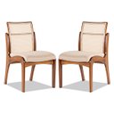 Ver imagem 1 de Kit 2 Cadeiras de Madeira com Encosto em Rattan Lisboa Linho Bege M58 Rmi