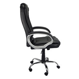 Cadeira Presidente Poltrona para Escritório Giratória Couro com Braço Cromada - 2