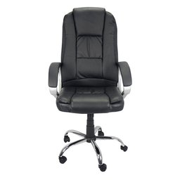 Cadeira Presidente Poltrona para Escritório Giratória Couro com Braço Cromada - 4