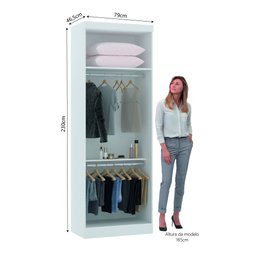 Guarda Roupa Modulado 79cm 2 Portas Alpes Luciane Móveis - 3