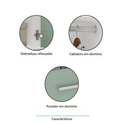 Guarda Roupa Modulado 79cm 2 Portas Alpes Luciane Móveis - 4