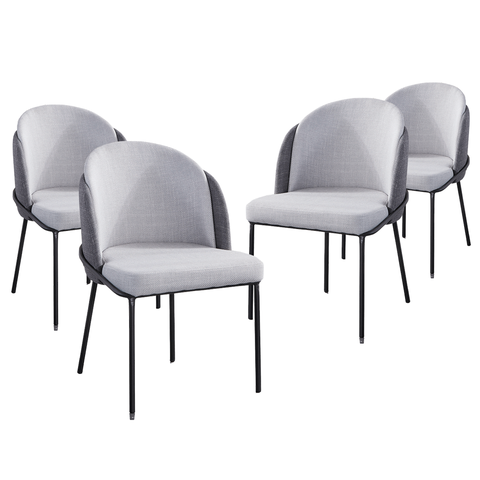 Kit 04 Cadeira de Jantar Nevada Cinza Estofada para Sala de Jantar