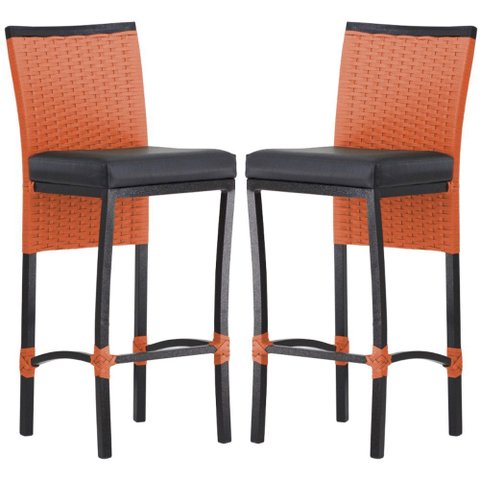2 Banqueta Cannes em Alumínio Corda Náutica para Edícula, Balcão, Mesa de Jantar Trama Original