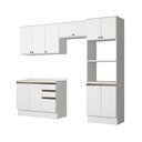 Ver imagem 2 de Armário de Cozinha Completa Torre Quente 100% Mdf 270cm Branco Celeste Kappesberg