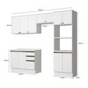 Ver imagem 3 de Armário de Cozinha Completa Torre Quente 100% Mdf 270cm Branco Celeste Kappesberg
