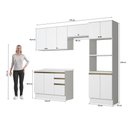 Ver imagem 4 de Armário de Cozinha Completa Torre Quente 100% Mdf 270cm Branco Celeste Kappesberg