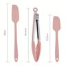 KIT ESPATULAS DE SILICONE LINHA PROFISSIONAL C PEGADOR INOX:ROSA - 3