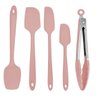 KIT ESPATULAS DE SILICONE LINHA PROFISSIONAL C PEGADOR INOX:ROSA - 1
