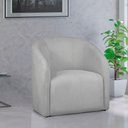 Ver imagem 3 de Poltrona Decorativa Recepção Lara Tecido Requinte Bouclê Cor Prata