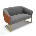 Ver imagem 1 de Sofá 2 Lugares Namoradeira Industrial Dourado Stella Noz/linho D03 - D’Rossi