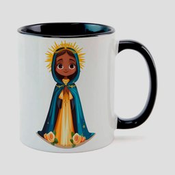 Caneca Branca com Interna Preta Y5 Nossa Senhora da Aparecida 11 - 1