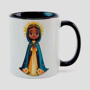 Caneca Branca com Interna Preta Y5 Nossa Senhora da Aparecida 11