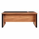 Ver imagem 5 de Mesa Executiva para Escritório Diretor com Caixa de Tomadas Porta Objetos 200cm Corporate Nogal E Preto