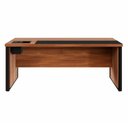 Ver imagem 6 de Mesa Executiva para Escritório Diretor com Caixa de Tomadas Porta Objetos 200cm Corporate Nogal e Preto Marrom