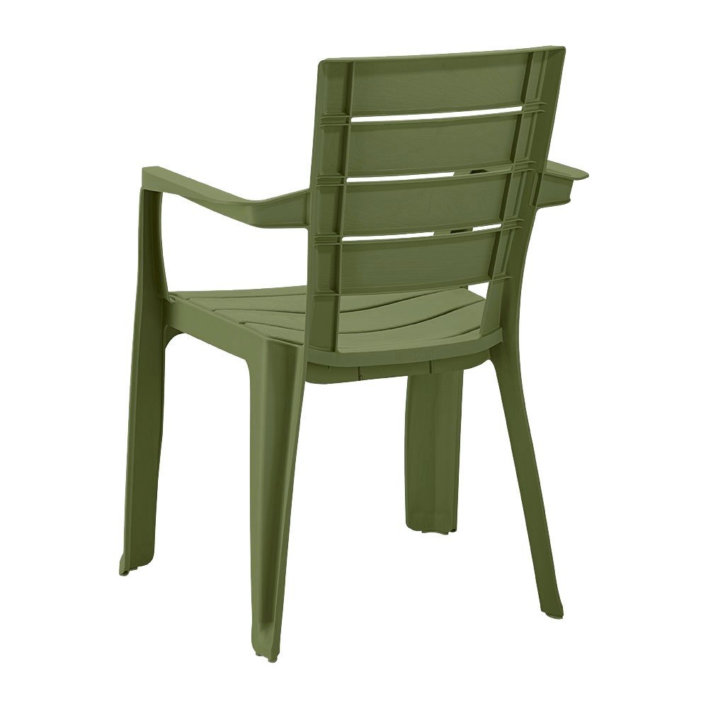 Conjunto Mesa e 04 Cadeiras Plasticas com Braços Baru Rimax - Verde - 7
