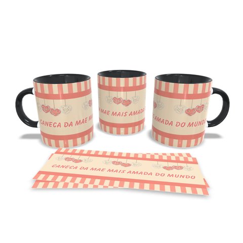 Canecas Preta Personalizadas Dia Das Mães