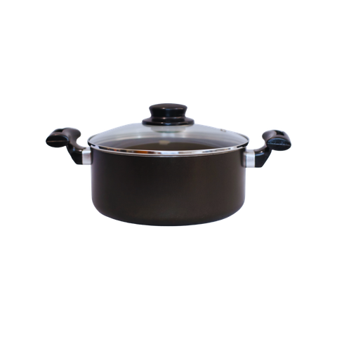 Caçarola Antiaderente Longa Vida Nº24 - Tampa de Vidro Rizzoflon - Preto