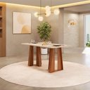 Ver imagem 4 de Mesa Karen 170 Freijó Off White com Kit 6 Cadeiras Sara Freijó Veludo Creme-DJ Móveis
