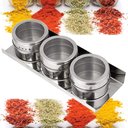 Ver imagem 1 de Porta Temperos Condimentos Magnetico Aço Inox 316 - 3 Peças