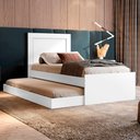 Ver imagem 2 de Bicama Cama Solteiro com Cama Auxiliar Mdf Luara Branco Decmade