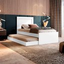 Ver mais imagens de Bicama Cama Solteiro com Cama Auxiliar Mdf Luara Branco Decmade