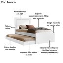 Ver imagem 5 de Bicama Cama Solteiro com Cama Auxiliar Mdf Luara Branco Decmade
