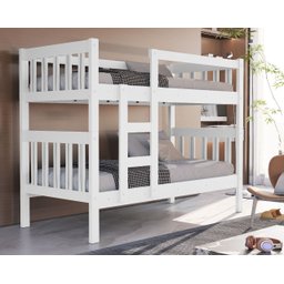 Beliche Infantil 100% Mdf Vira 2 Cama Solteiro Alta Qualidade Quarto Compacto - Acompanha 2 Colchõ - 1