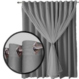Cortina para Sala e Quarto Blecaute Lea 2,70 X 1,60 Cinza - 3