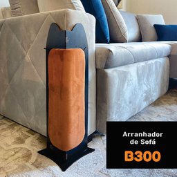 Arranhador Canto de Sofá Para Pet Gato Premium MDF Preto Veludo Terracota - Desk Design - 2