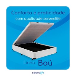 Cama Box Baú Casal Serenelife - Corano Branco - 6