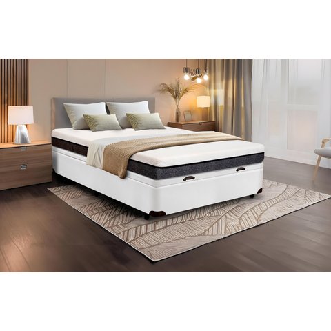 Cama Box Baú Casal Serenelife - Corano Branco