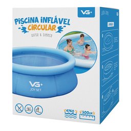Piscina Inflável Joy Set 4760l Circular 300cm com Capa Filtro Bomba Forro Vg Plus 220v - 6