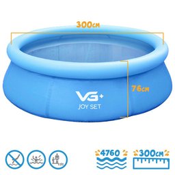 Piscina Inflável Joy Set 4760l Circular 300cm com Capa Filtro Bomba Forro Vg Plus 220v - 4