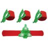 Jogo Guardanapo Tecido Vermelho Decorado Bico de Papagaio e Argola Mini Pinheiro Natal 6 Unidades -  - 4
