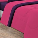 Ver imagem 3 de Kit Edredom + Jogo de Lençol Malha 100% Algodão Gran Moratta 5 Peças Solteiro - Pink -roxo