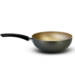 Panela Frigideira Wok 24 Cm Antiaderente Alumínio - Dourado