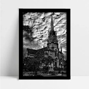 Quadro Decorativo Monumento Cidade Petropólis em Moldura Caixa Tacolado Moldura Caixa Alta 4,5cm Mad
