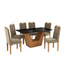 Ver imagem 2 de Conjunto Sala de Jantar Verbana Kappesberg 6 Cadeiras Veludo Bege