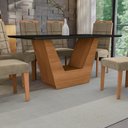 Ver imagem 3 de Conjunto Sala de Jantar Verbana Kappesberg 6 Cadeiras Veludo Bege